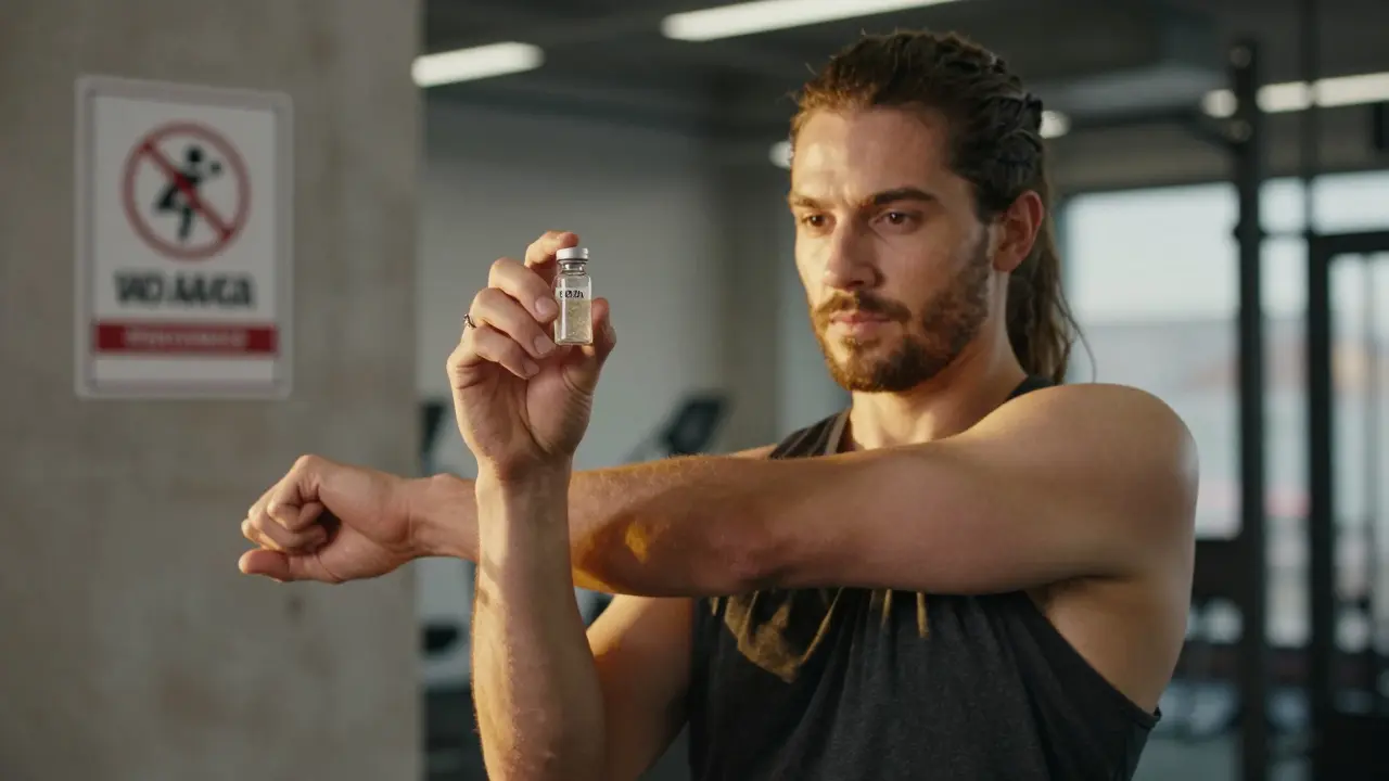 Sportler hält CBD-Kristall in der Hand, ruhig und wohlbefindend, ohne Rausch