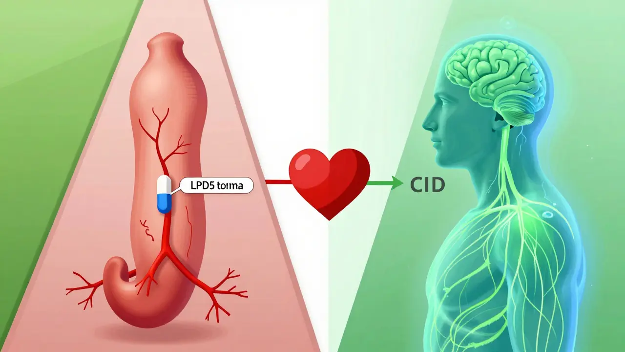 Zwei Wege der sexuellen Gesundheit: Medikamentöse Blutflusssteigerung vs. entspannende Nervenregulation.