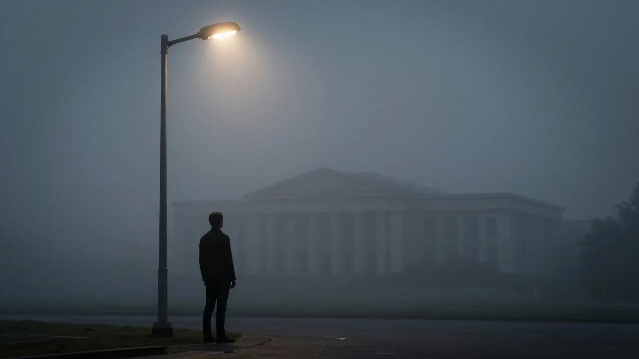 Menschliche Silhouette vor dunklem Hintergrund symbolisiert Unsicherheit und Risiken.