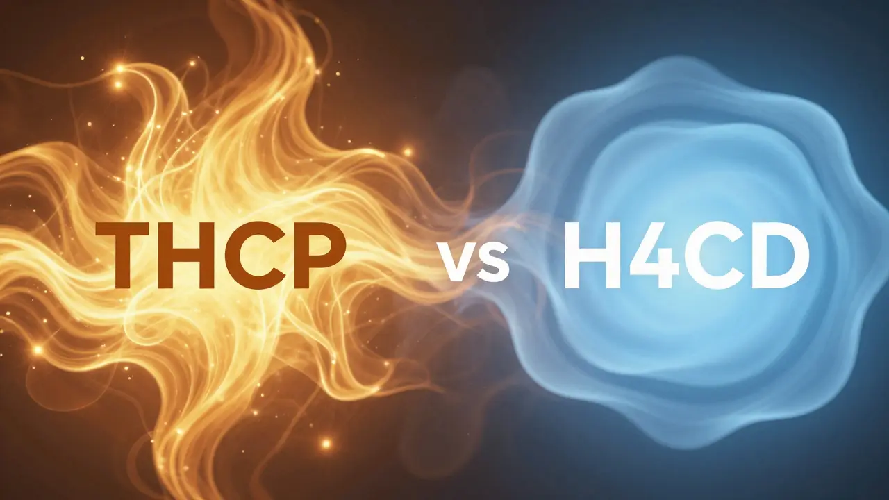 Abstrakter Vergleich der Wirkungen von THCP und H4CBD