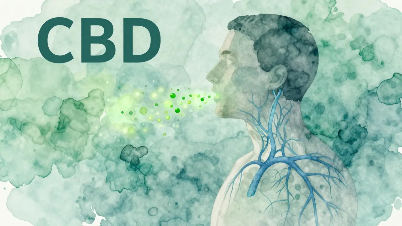 Artistic illustration showing CBD absorption into the bloodstream