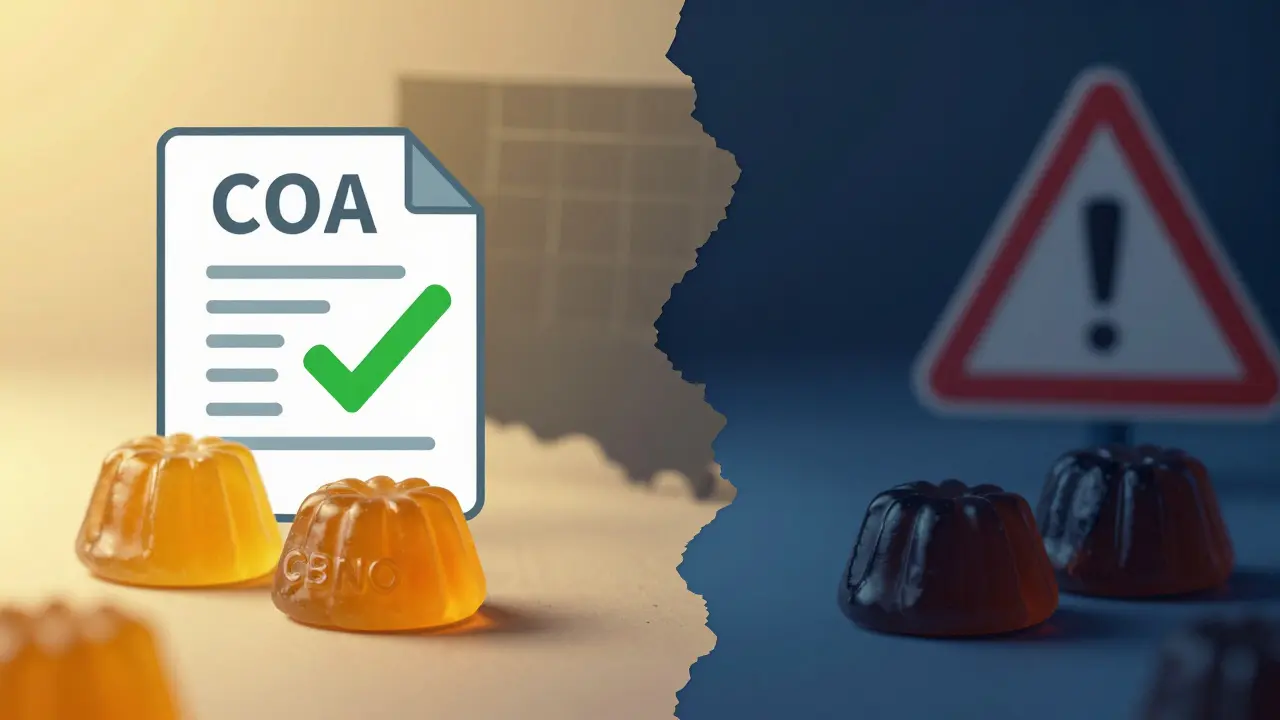 Kontrastbild: Legale CBNO-Gummies vs. rechtliche Risiken und THC-Grenzen