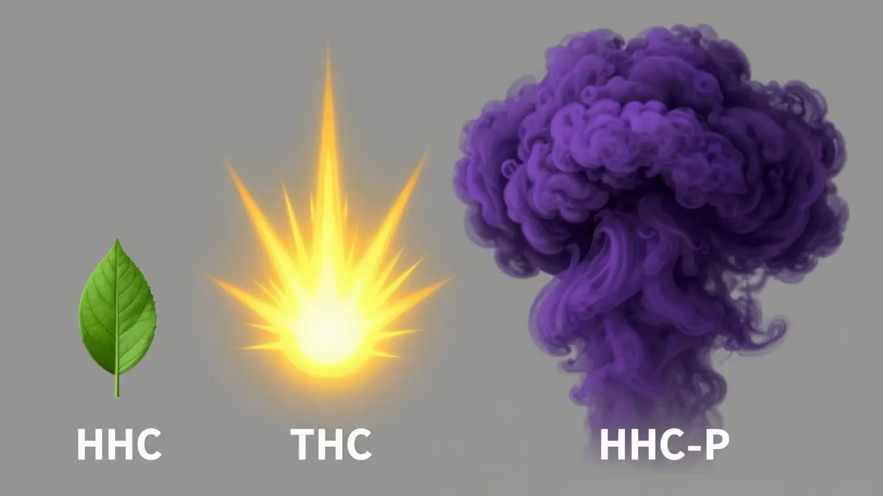 Vergleich der Stärke: HHC, THC und das intensive HHC-P
